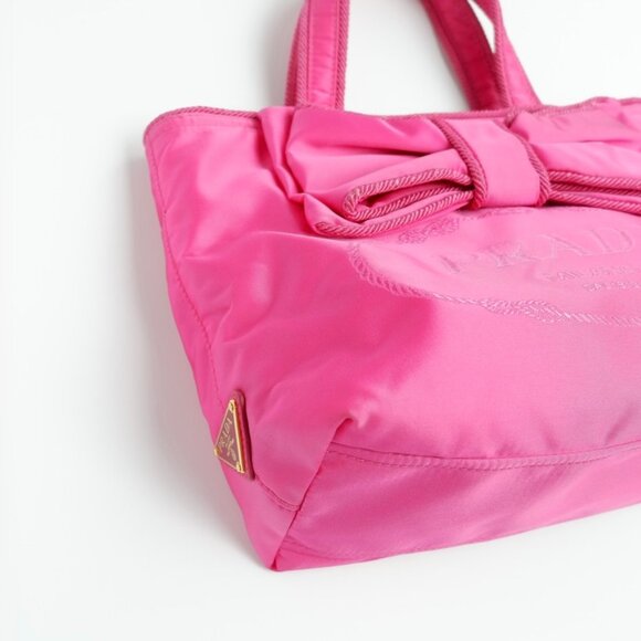 Authentic Preowned Prada Bright Pink Nylon Two Way Bag - Picture 5 of 16